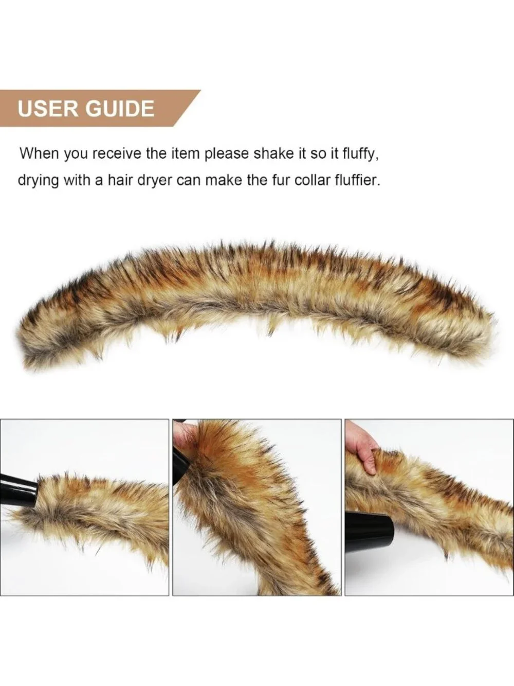 Cozy Faux Fur Collar Detachable Hood Trim Neck Warmer Scarf Shawl Wrap for
